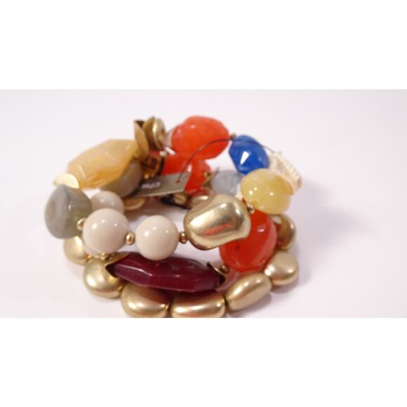 Chico's Women's Multi Color Gemstone Austyn Stretch Bracelet NWT 39 - Picture 8 of 12